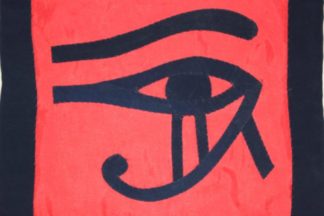 Kussenhoes met oog van Horus (zwart en rood) 35 x 35