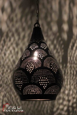 Hanglamp Naaumi met waaier patroon donker