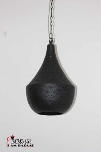 Design hanglamp Nahlaa zwart met waaien patroon (M)