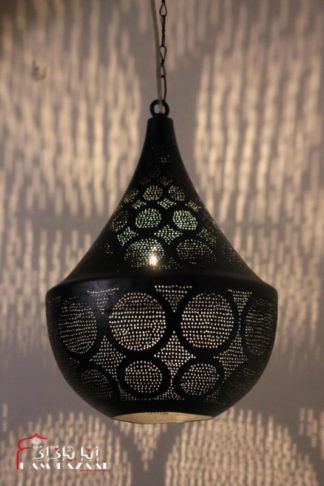 Design lamp zwart met cirkels patronen