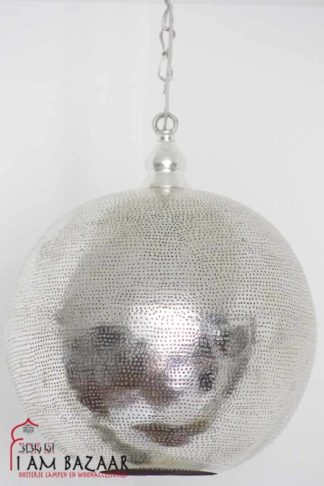 Zilver hanglamp met gaatjes (XXL)
