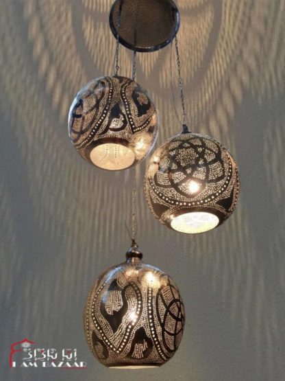 Set van 3 zilveren lampen