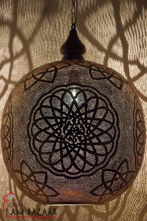 Oosterse hanglamp Crosslines roodkoper (XXXL)